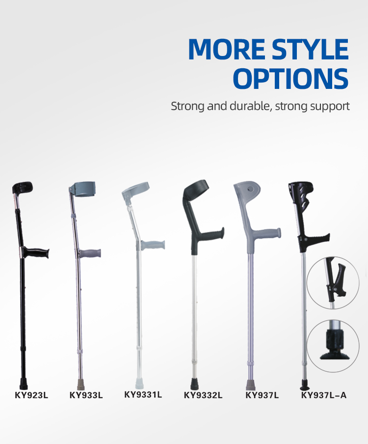 Kaiyang Ky9332L Aluminum Best Black Buy elbow Forearm Crutches Mental Walking Stick Crutch