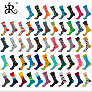 Hot selling colors mid-tube man and woman dot socks fashion design printing happy green socks