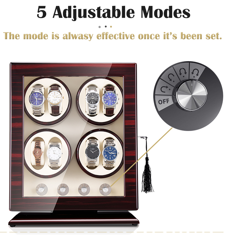 Watch display stand with lock 8 watches winding system wooden big watch winder box automatic