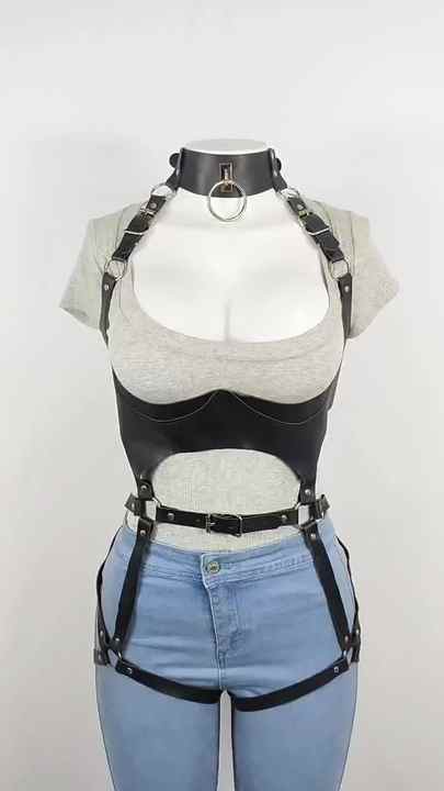 Waist Garter Belt Punk Full Body Harness for Women Photography Dance Rock Halloween Leather Cage Chest Strap Set Waist Garter Belt Punk Full Body Harness for Women Photography Dance Rock Halloween Leather Cage Chest Strap Set