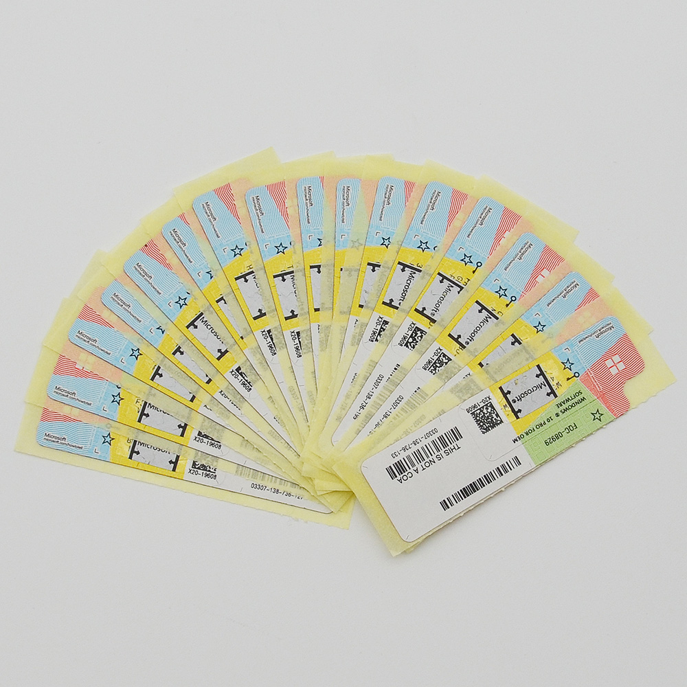 Ganhar 10 pro/home etiqueta com chave coa janelas