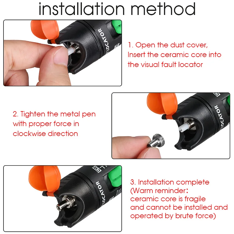 1 set of Fiber Optic Laser Source Visual Fault Locator Ceramic insert Ceramic sleeve metal ceramic pipe joint