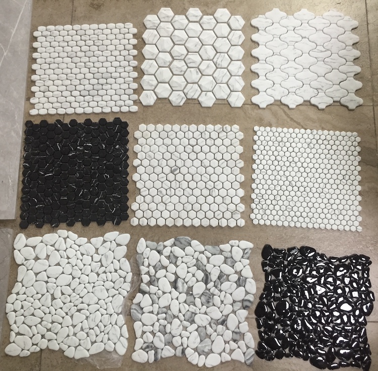 Zinc Coated Wall Mosaic Latest Design Galvanized Hexagonal Glass Mosaic 3D Decorative Tiles