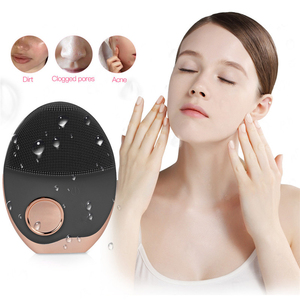 2019 New Face Brush Private Label Waterproof Pore Cleaner Mini Sonic Electric Silicone Facial Cleansing Brush