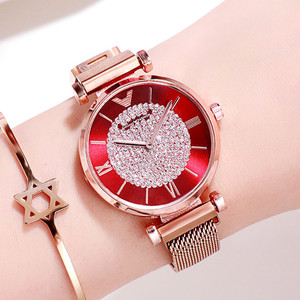 Catálogo de fabricantes de Reloj Pulsera Magnética de alta Reloj electrónico de cuarzo magnético rosado 2020 LED para