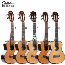 UK-SE7-24   Chihiro Ukulele Chinese 24 Inch Top Solid Mahogany Wood Acoustic Ukulele Wholesale