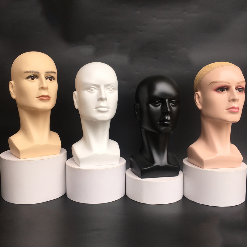 Горячая продажа кожи черного и белого цветов макияжа реалистичный мужской манекен головы для шарфы парики шляпа дисплей