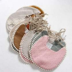 Baby Tassel Saliva Towel Floral Vintage Newborn Photography Double Side Bibs Boys Girls Props Bandana Countryside Costume Burp