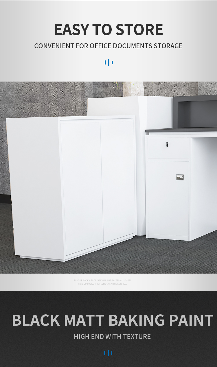 Well Designed hotel office salon white conter small table reception desk