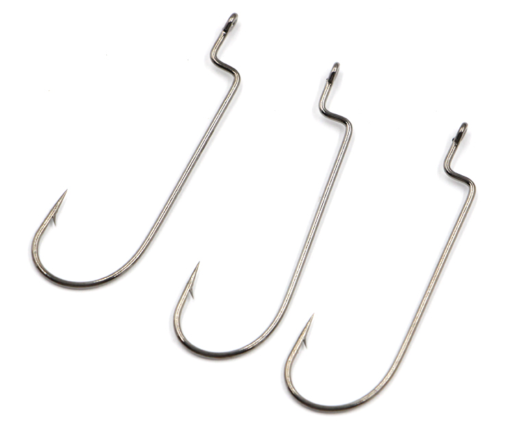 大鱼钩海水淡水宽曲柄钓鱼钩鲈鱼鳟鱼鲑鱼偏移蠕虫钩