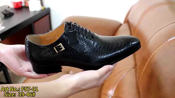 F87-1 Classic Genuine Leather Shoes with Snakeskin Print
