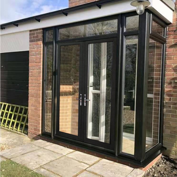 Americano oferta abatible de aluminio moderno casa pivote puerta de entrada puertas de entrada