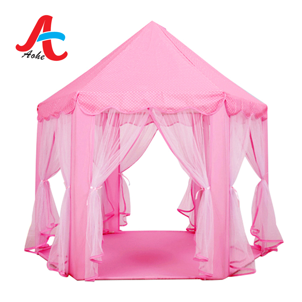 Принцесса замок-легко floding Крытый шестигранный замок Игровая палатка для девочек всплывающая палатка игрушка