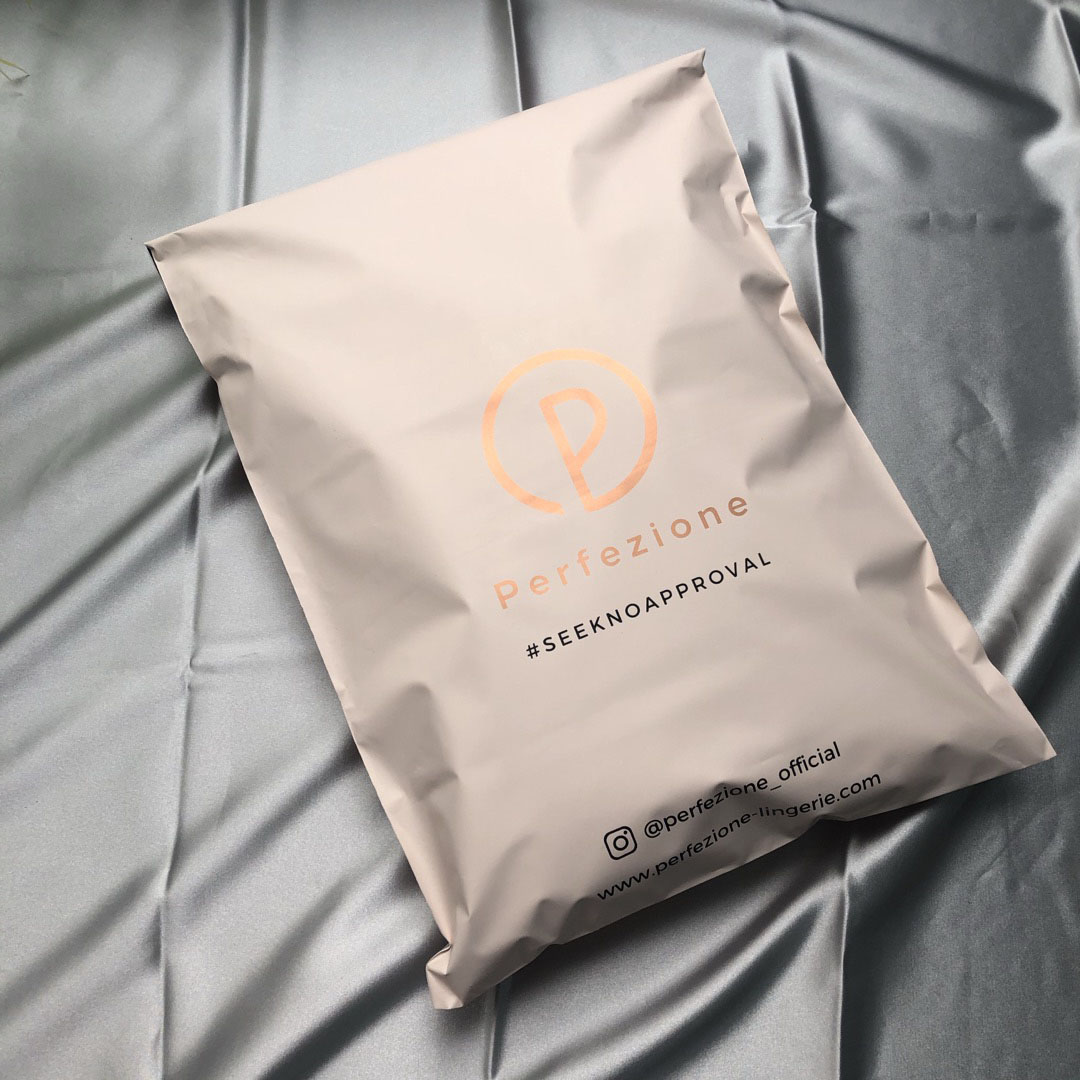 biodegradable wholesale high quality peach custom printed rose logo poly pack mailers plastic packaging bag for clothing