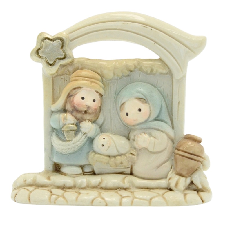 Высококачественная фигурка святой семьи, религиозное украшение из смолы, Рождественская сцена Рождества, Рождественское украшение и подарок с ангелом из мультфильма