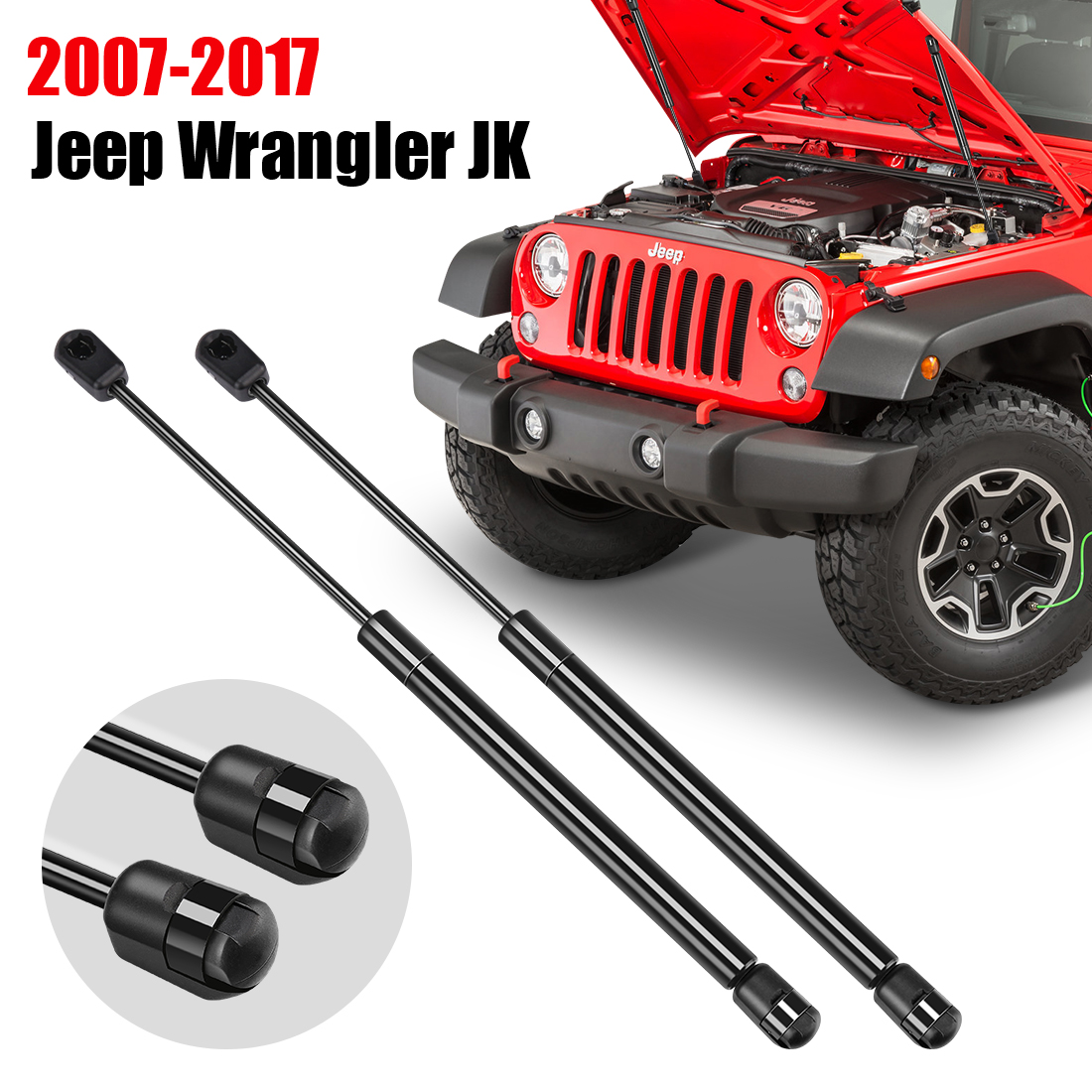 Передний подъемник капота поддерживает стойки газовые заряженные стойки ударов для Jeep Wrangler JK