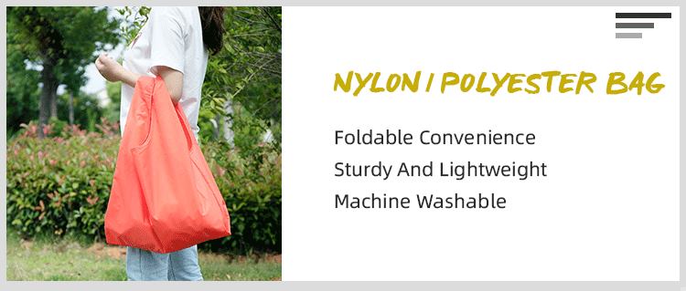 Custom made fashion design eco ripstop grocery carry packaging foldable reusable nylon fabric shopping bag with logo