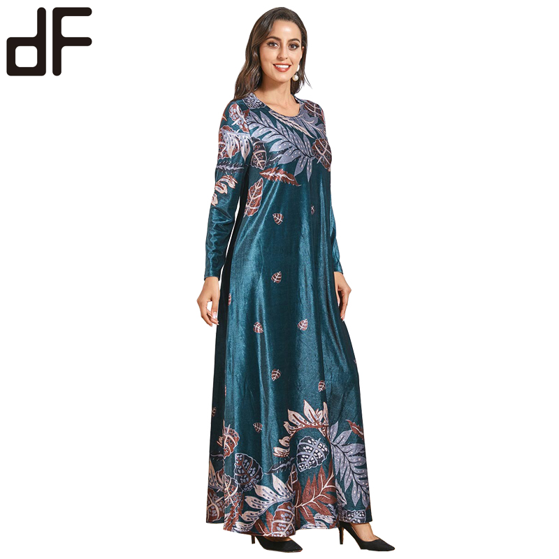 伊斯兰服装苏丹穆斯林妇女阿拉伯人abaya burqa因果设计美丽印花