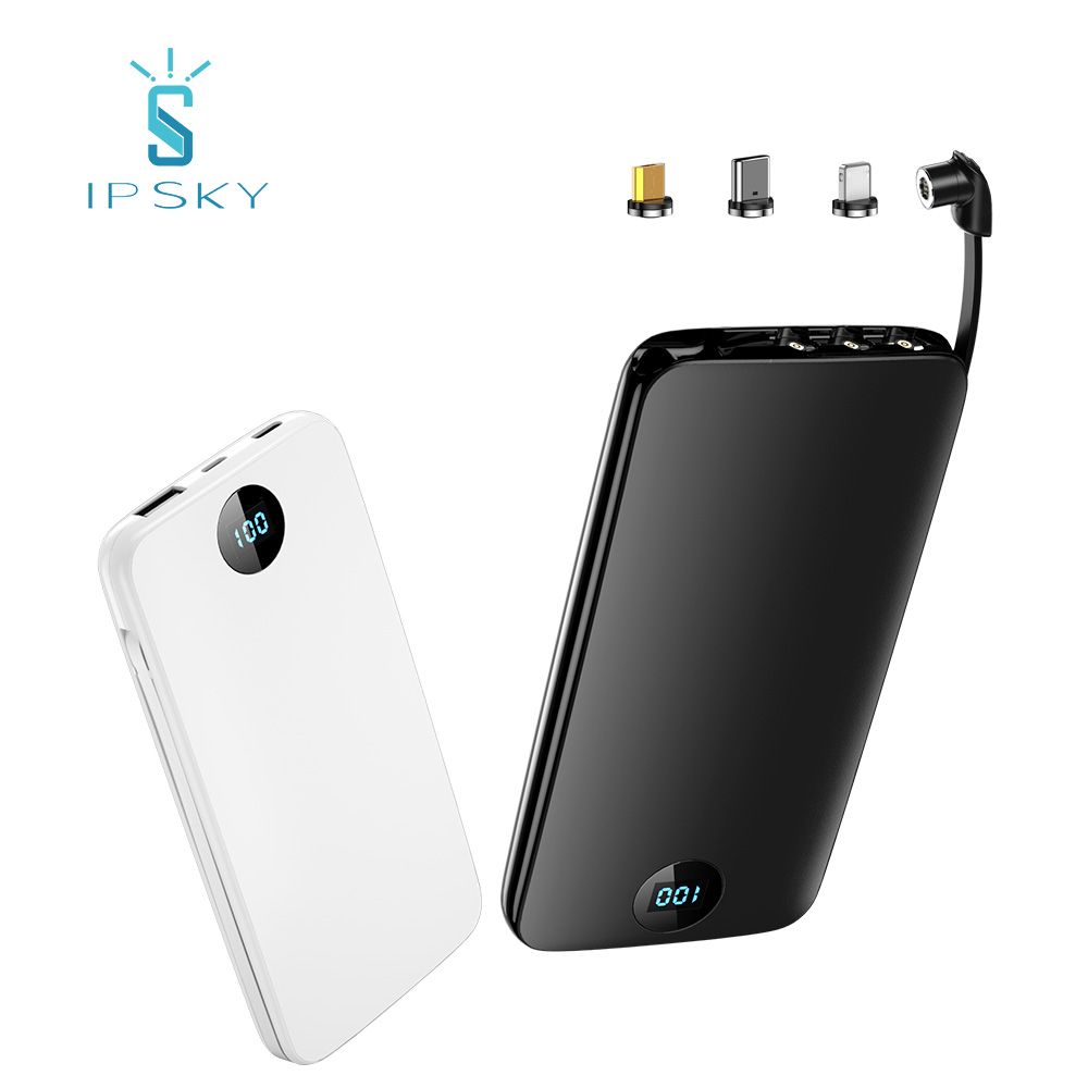IPSKY Брендовое зарядное устройство для любых мобильных телефонов 3 Магнитный usb кабель для зарядки 10000 мАч портативный внешний аккумулятор
