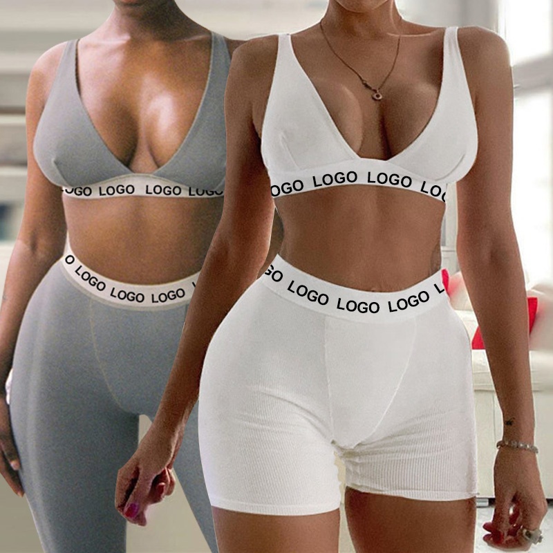 Летний велосипедный комплект из 2 предметов с логотипом на заказ, велосипедные шорты с высокой талией, комплект из 2 предметов, женские велосипедные шорты оптом, 2021