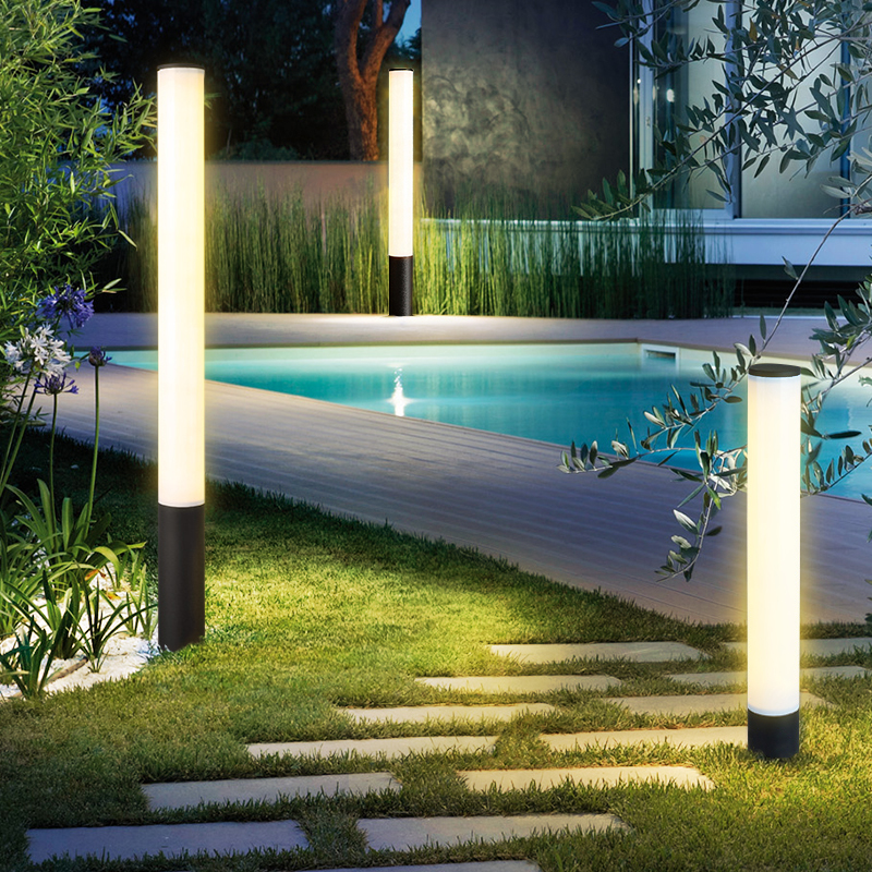 modern landscape pole light waterproof IP44 aluminum park street LED column lamp yard lawn outdoor decorative garden lamp