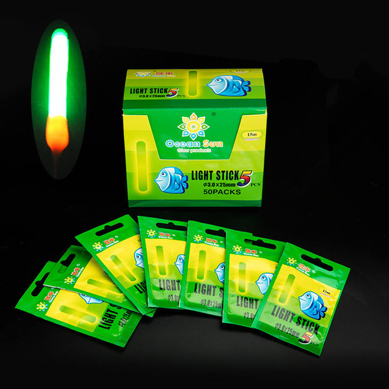 50 Pcs Fishing Lights Night Fluorescent Glow Stick Lightstick Rod 37 x 4.5 mm