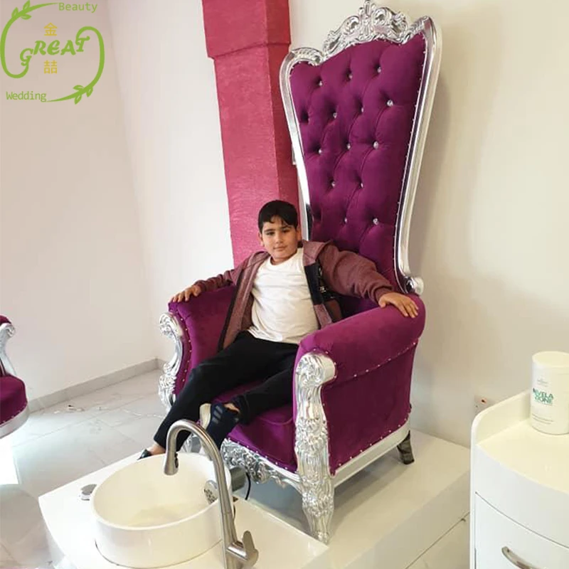 Great Foshan Factory Purple Beauty Salon Furniture Sofa Salon Sofa Waiting Sofa