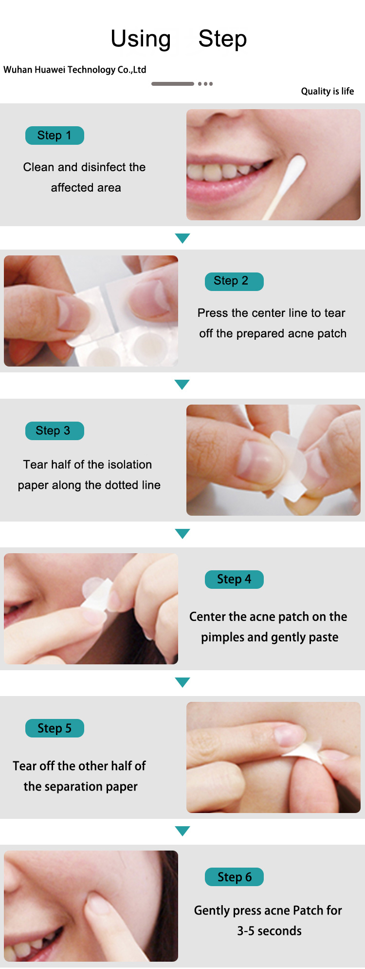 Private Label and logo hydrocolloid Absorbing Covers Acne Spot Pimple Patch