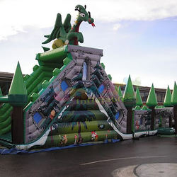 Wholesale giant races children playground bouncer slide parcours du combattant gonflable inflatable obstacle course