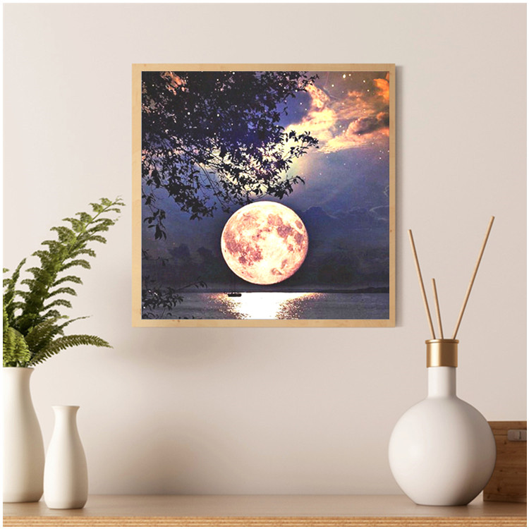 DIY cross stitch home decoration moon scenery custom diamond painting 5D diamond painting