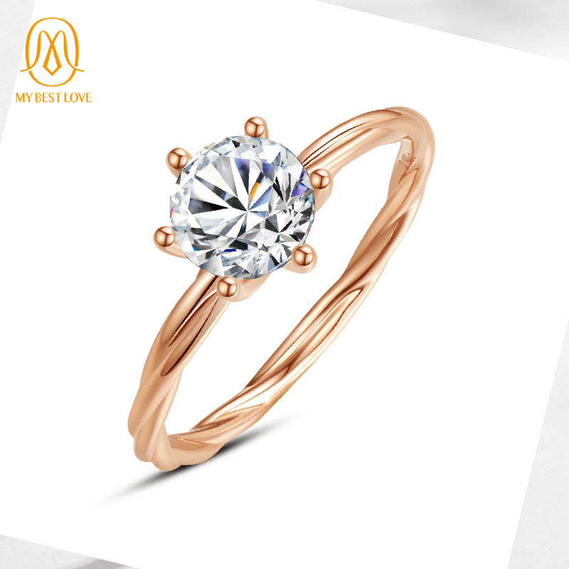 New Design Braided Rose Gold Moissanite Ring Yellow Gold Solitaire Moissanite Engagement Ring for Women