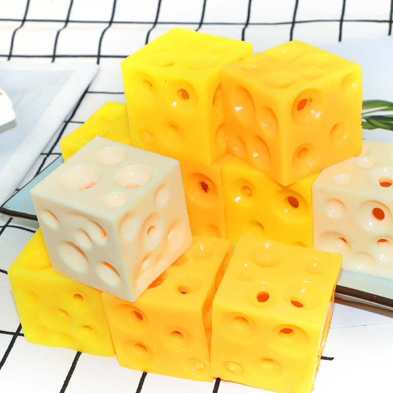 education toy Latex Mouse and Cheese Toy Hide and Seek Stress Relief for Boy Girl Baby Stress busting Fidget Mouse Toys