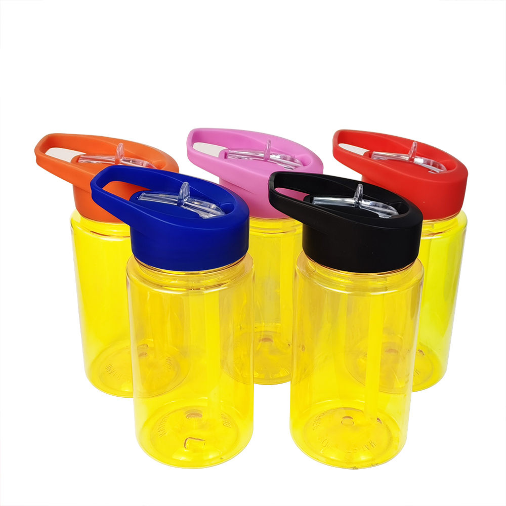 Рекламные детские бутылки для питья 350 мл без бисфенола А, оптовая продажа, экологически чистые пластиковые спортивные бутылки для воды из тритана 500 мл с соломинкой