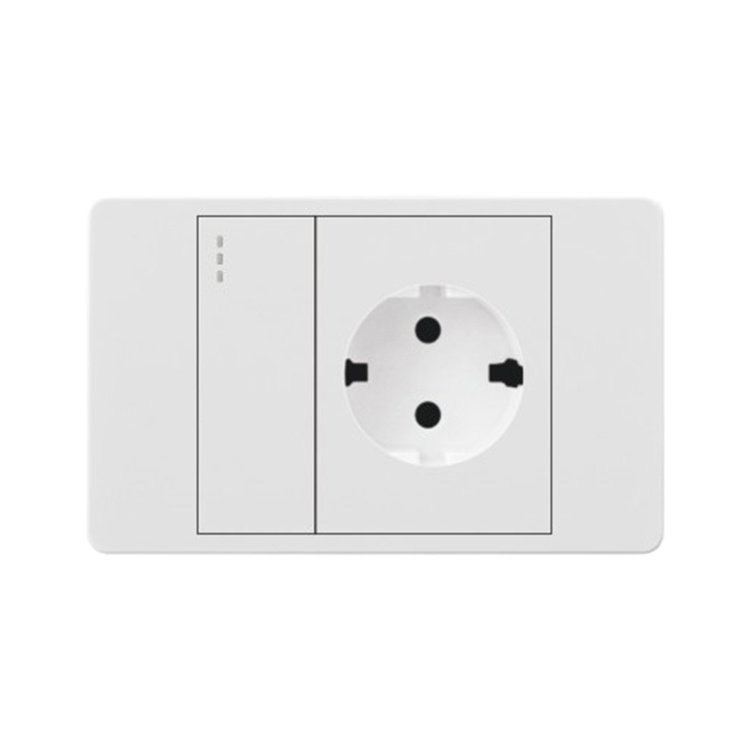 Hot Sale 1 Gang 2 Way 16A 250V Universal Electrical Switch with 2Pin Socket