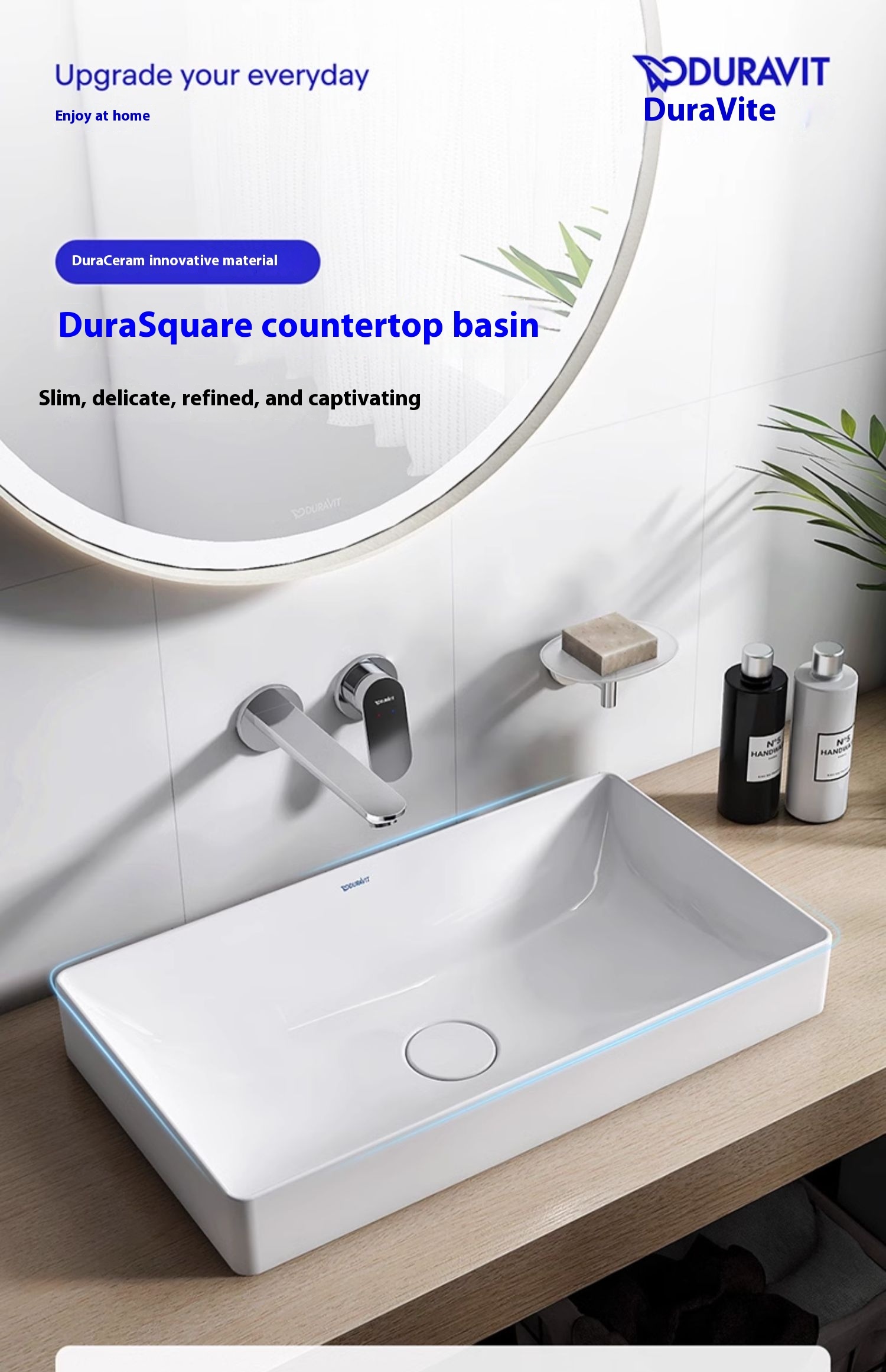Duravit Modern Square Thin Ceramic Wash Basin 235560 Official