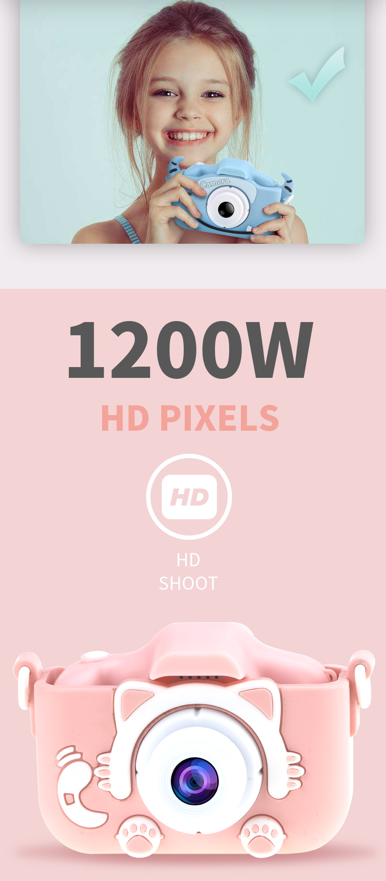 2.0inch IPS screen 1200W HD 18MP dual digital kids video camera for boys girls Kids Educational Toys