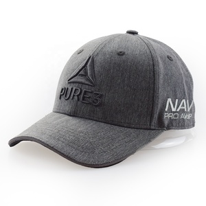 Custom grey color men style 3d puff embroidery baseball caps hats with sandwich brim