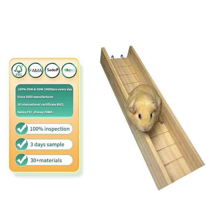 Guinea Pig Cage Bridge Eco-Friendly Wooden Ladder Ramp
