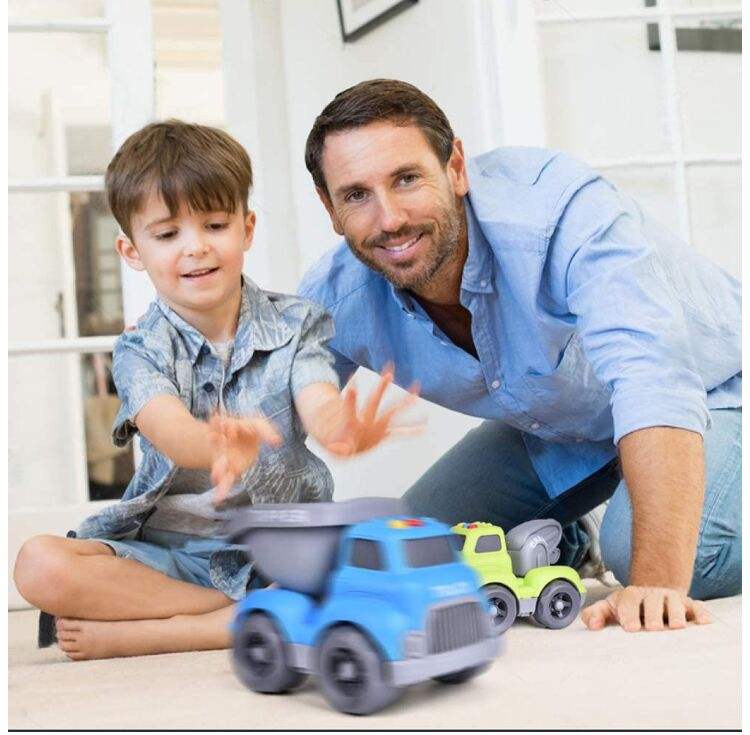 Construction Vehicles Truck Toys Set for Toddlers, 4 PCs Push and Go Construction Car toys Baby Toy Cars, Gifts for Boys