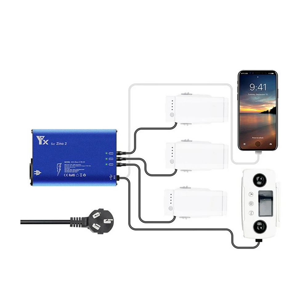 HUBSAN ZINO 2 многозарядное зарядное устройство концентратор usb 5 в 1 Зарядная Станция для HUBSAN ZINO 2 Дрон параллельная зарядная интеллигентая (ый) быстрое зарядное устройство