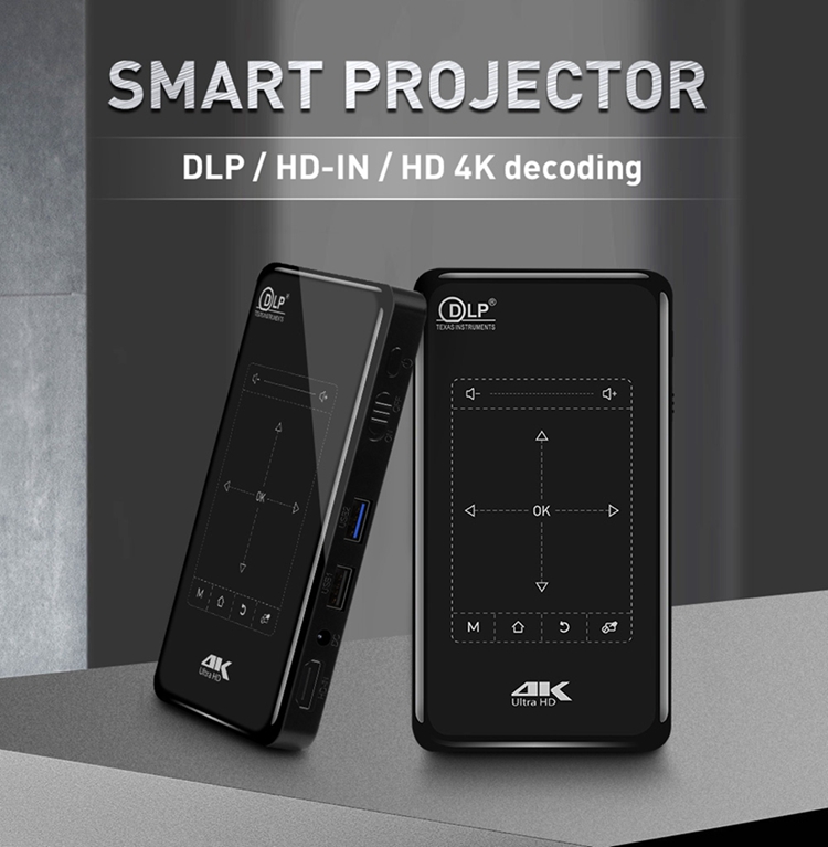 Super Mini home cinema 4K HD smart Android wireless DLP projector
