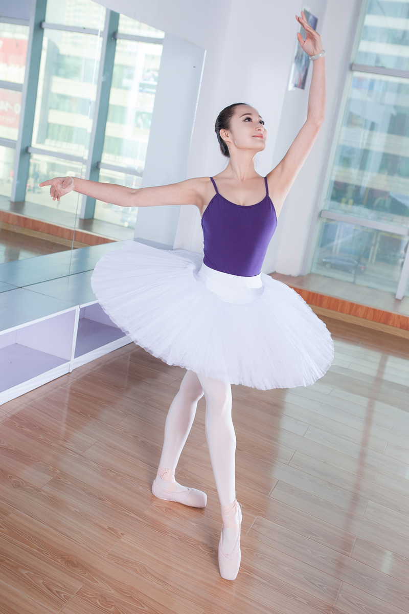 高切与绑带回紫色芭蕾 leotard 黄色吊带紧身衣舞蹈当代舞蹈服装女孩