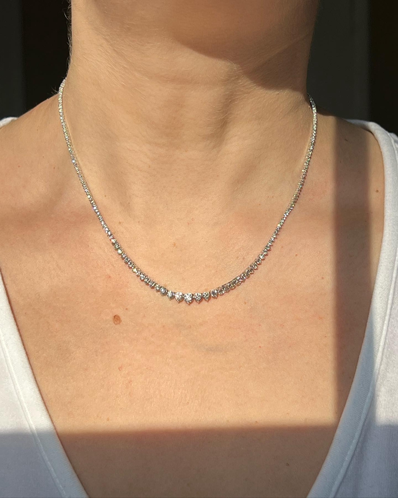 Hip Hop Silver 925 D Color VVS Moissanite Diamond Tennis Chain Necklace Iced Out Moissanite Tennis Chain for Woman