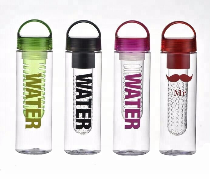 Персонализированные спортивные бутылки для воды для детоксикации без бисфенола А, пластиковый инфузер для фруктов и чая, детские кружки для напитков с ручкой