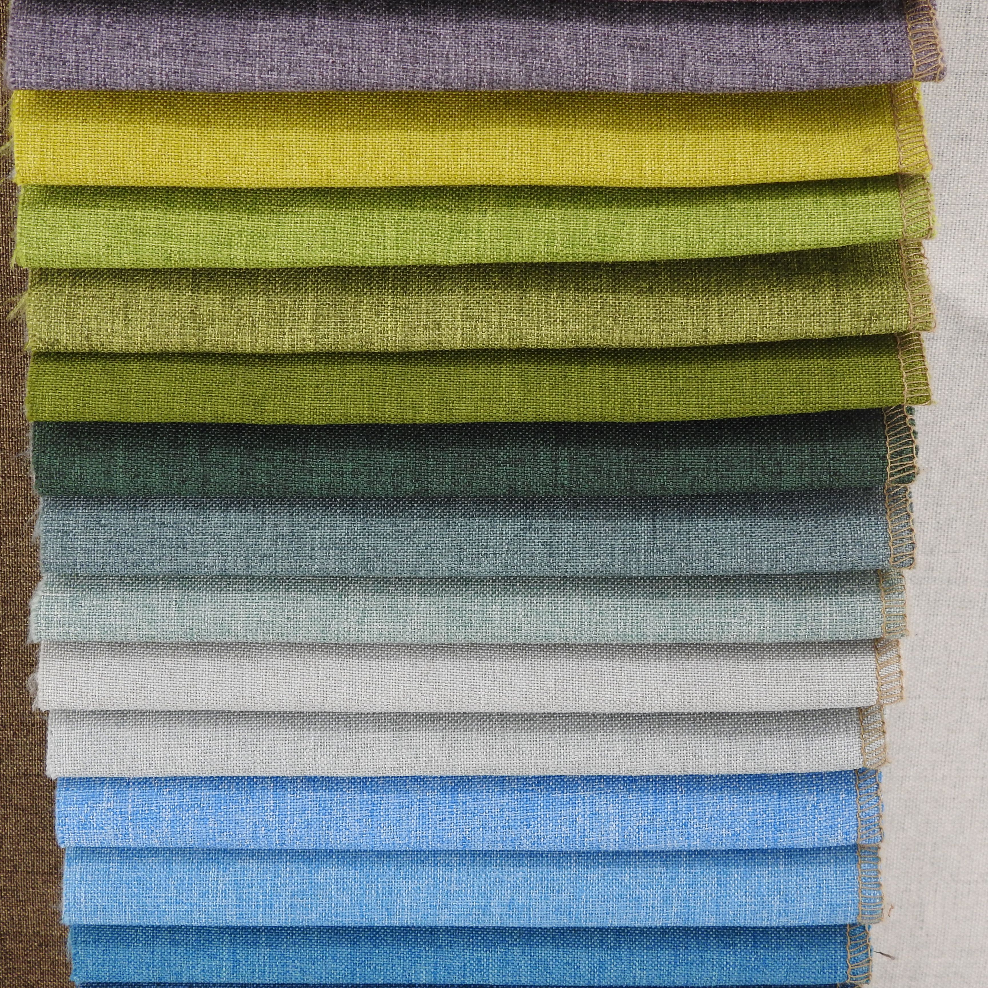 100% polyester fibre linen look fabric for sofa