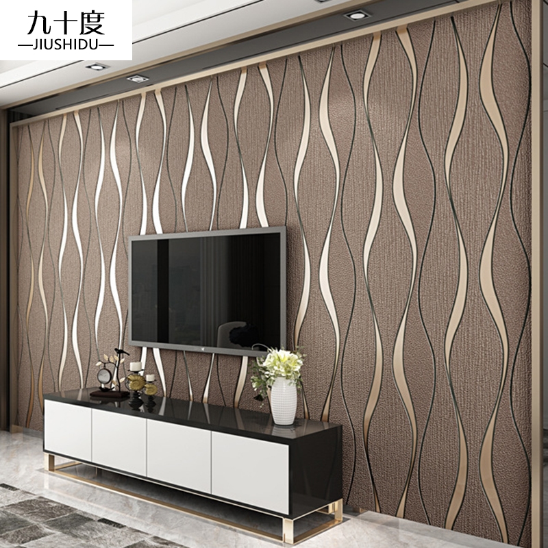 3D полосатый нетканый фон для гостиной и телевизора, настенные декоративные обои