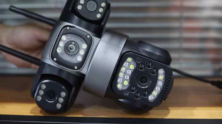 V380 PTZ Camera - Triple-Lens Security with Night Vision
