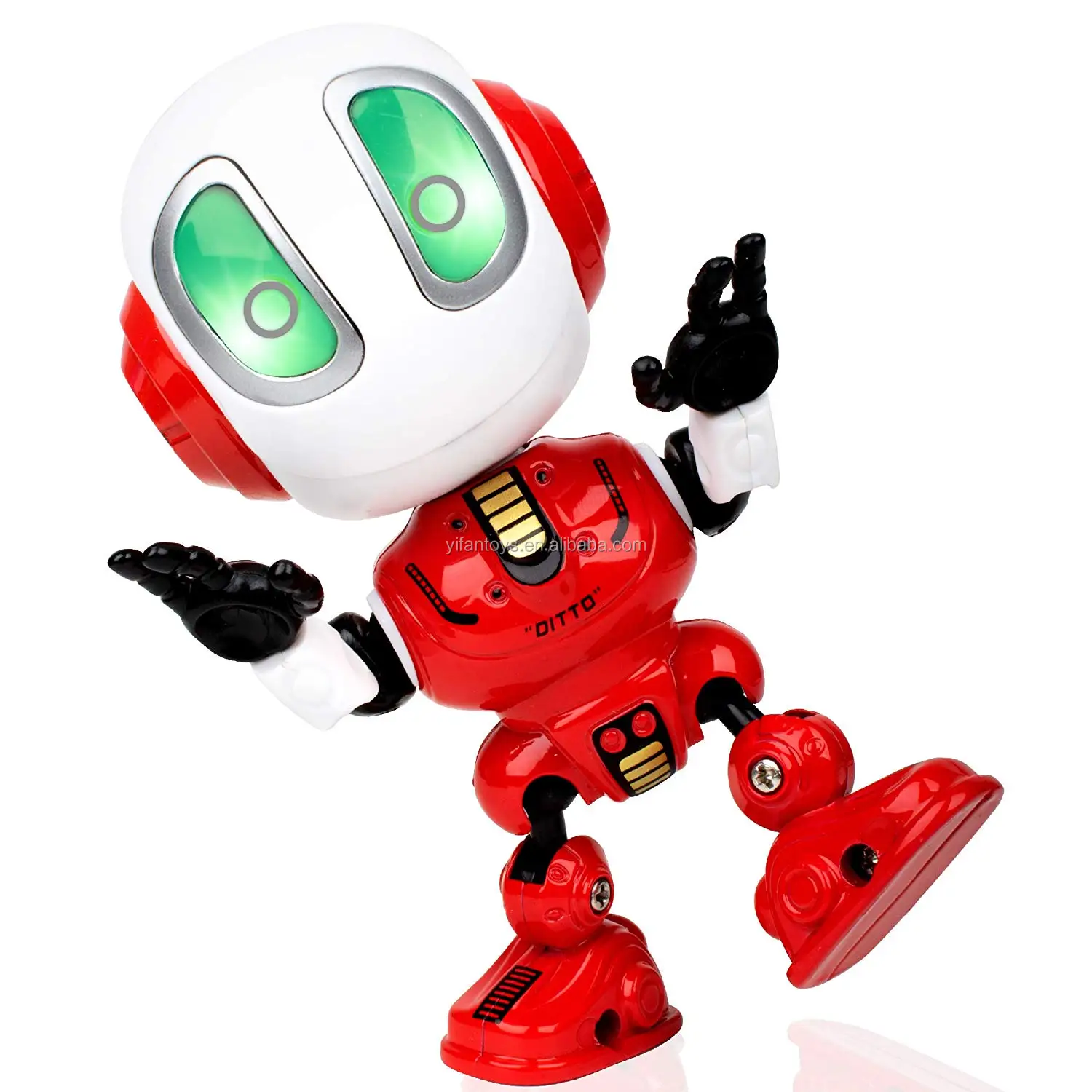 MY66-Q1202 Interactive Voice Charger Robots for Boys or Girls Talking & Alloy Body Mini Robot With Bright LED Eyes