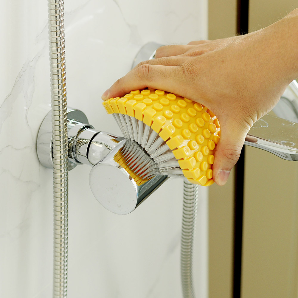home kitchen & bathroom soft bendable flexible faucet cleaning scrub 2 in 1 cleaning floor brush