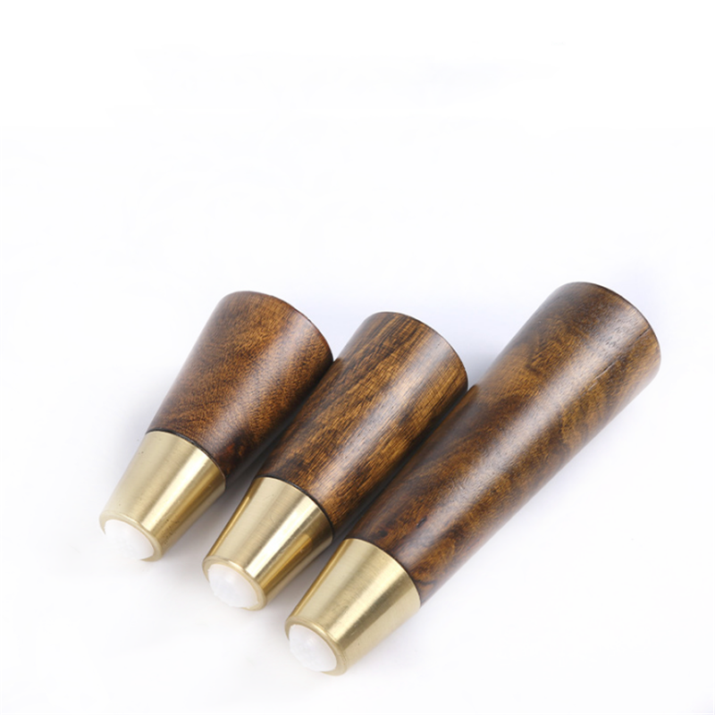 Replacement 4Pcs Brass Base Solid Wood Furniture Feet Sofa Bench Bed Coffee Table Legs